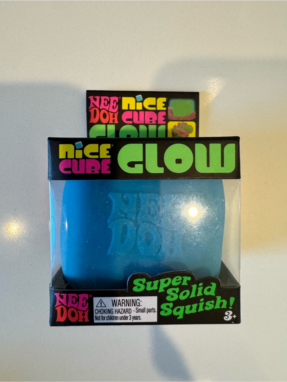 Needoh Glow Nice Cube - Blue - NWT